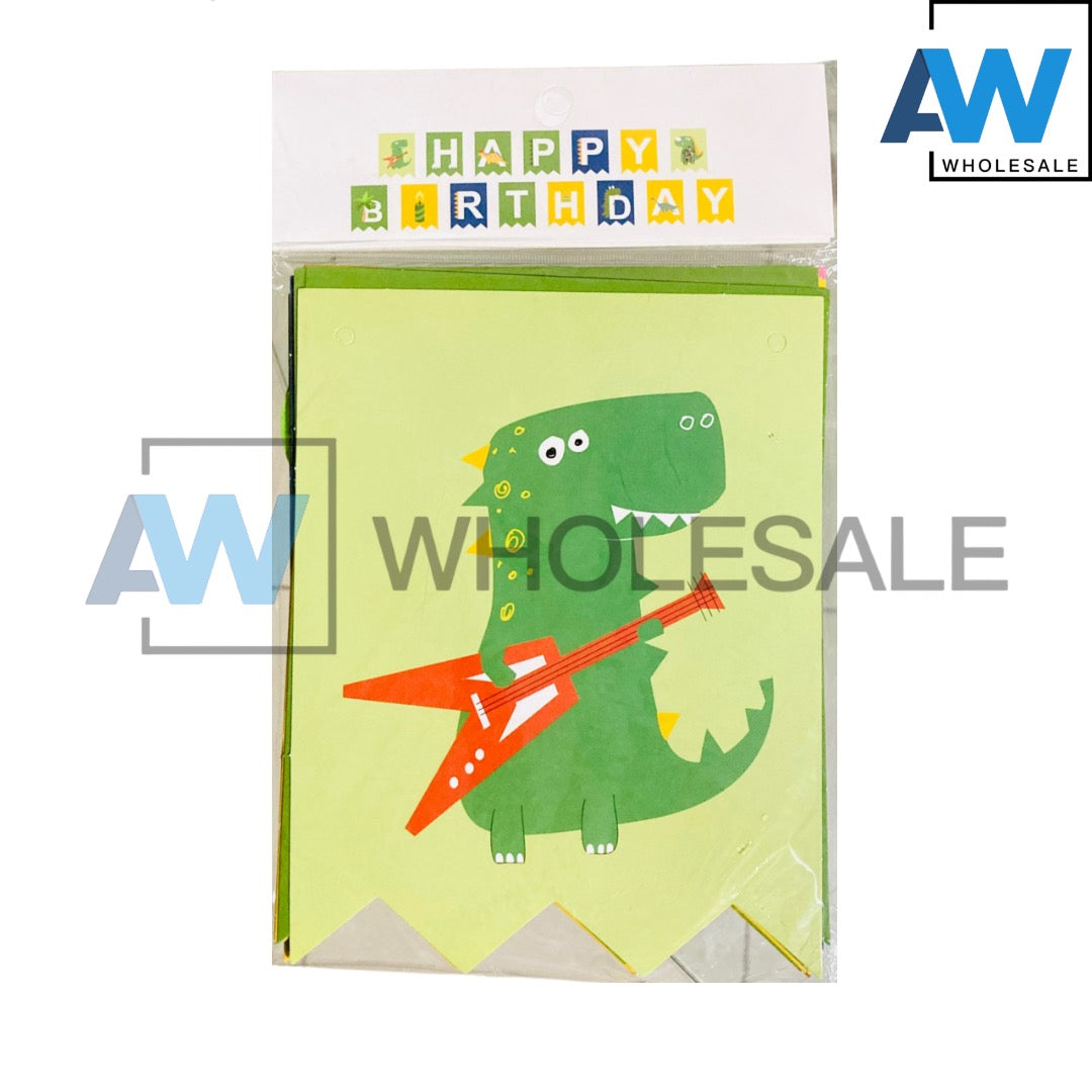 PS-373 (1 set) Dinosaur Happy Birthday Banner
