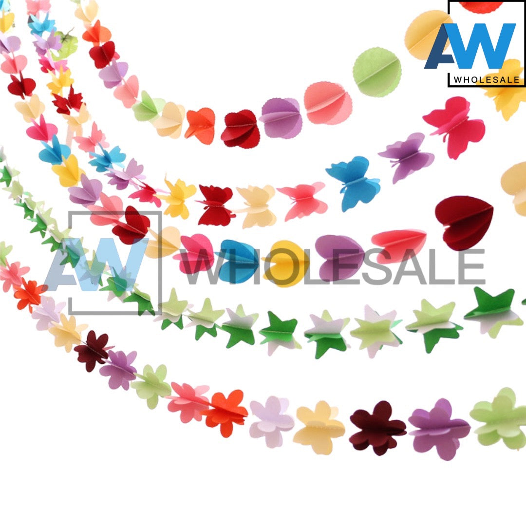 PS-376 (12 pcs) 3D Shape Pastel Garland Banner