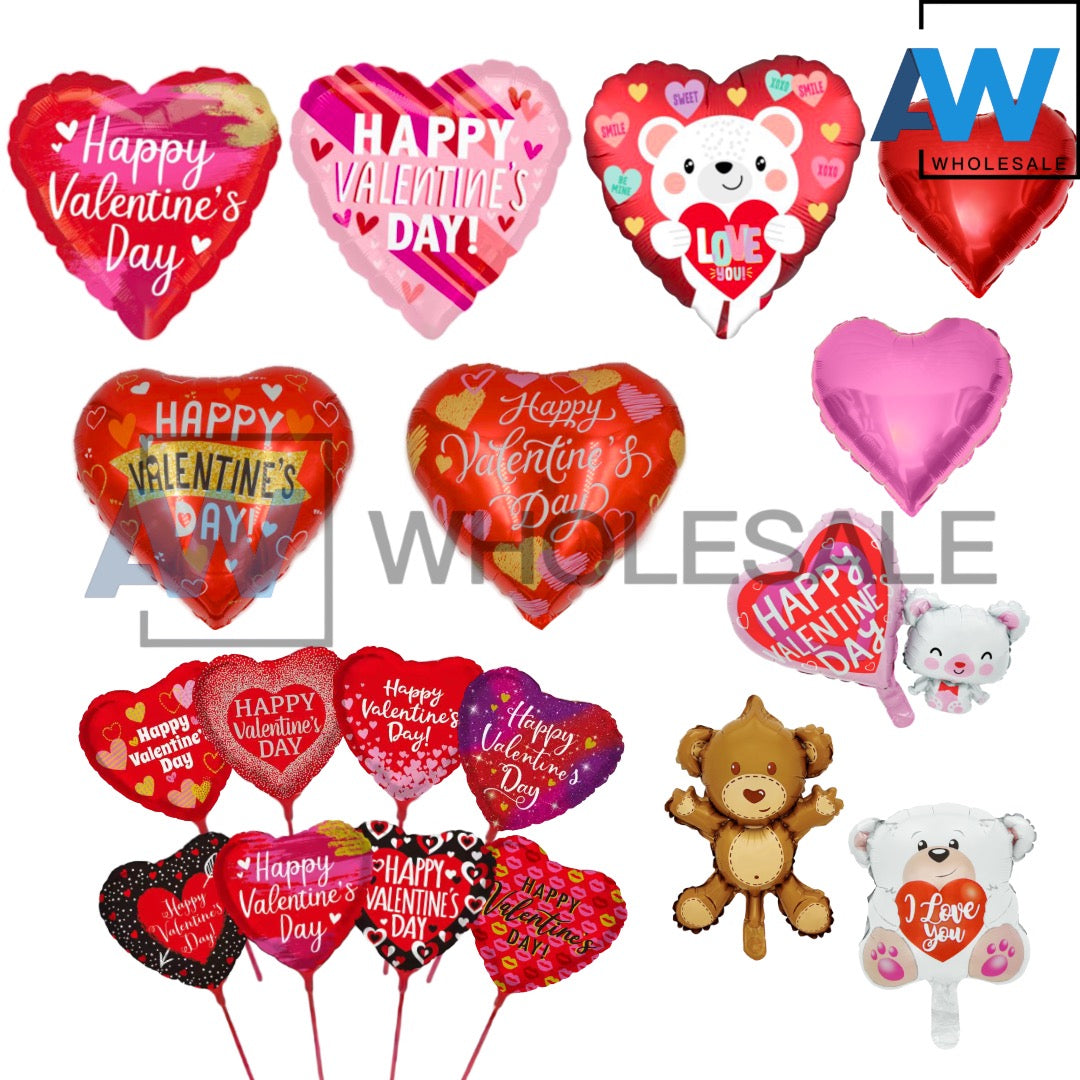PS-531 (50 pcs) 10 Inches Heart Foil Balloons