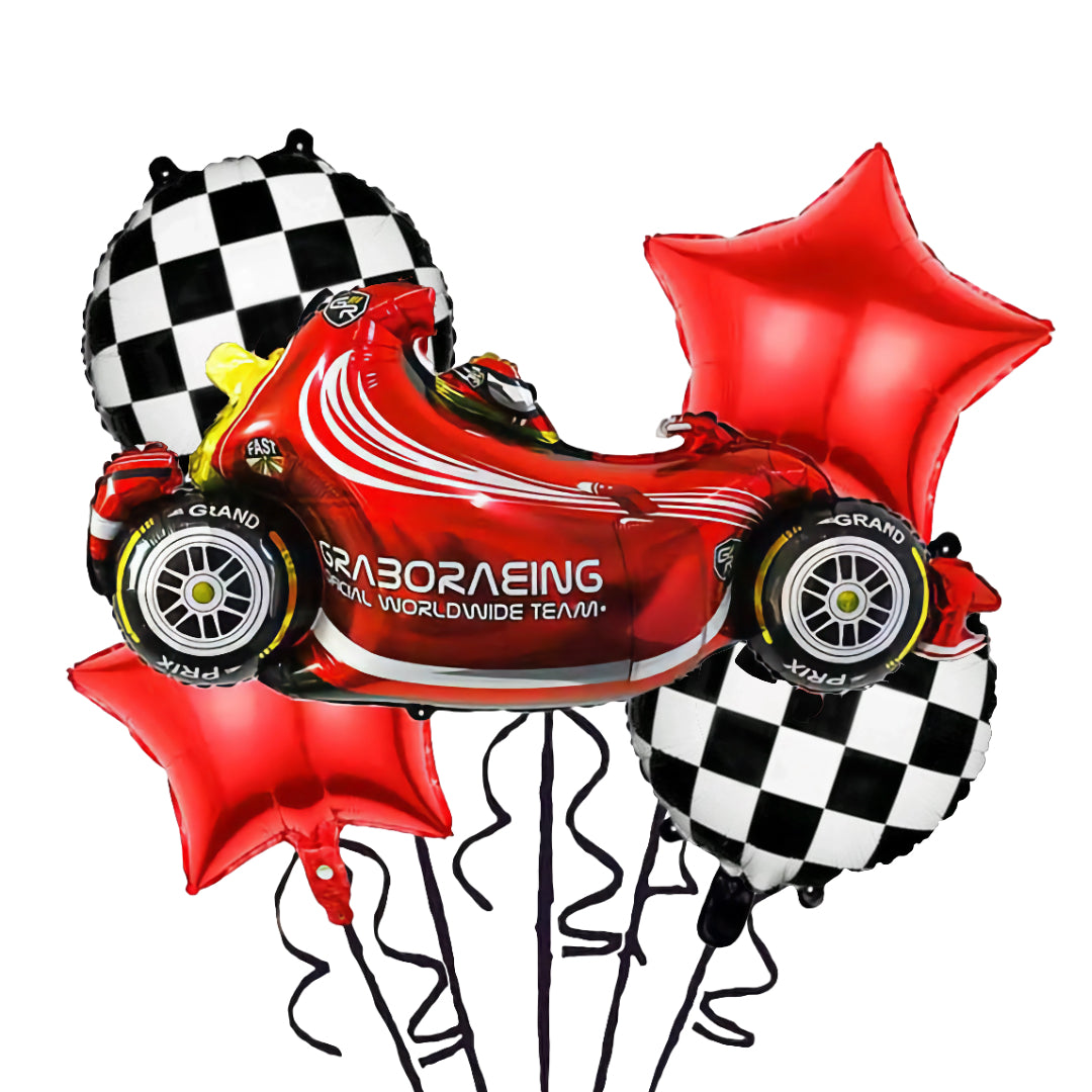PS-400 (1 card) 5 in 1 Race Car Balloon Set