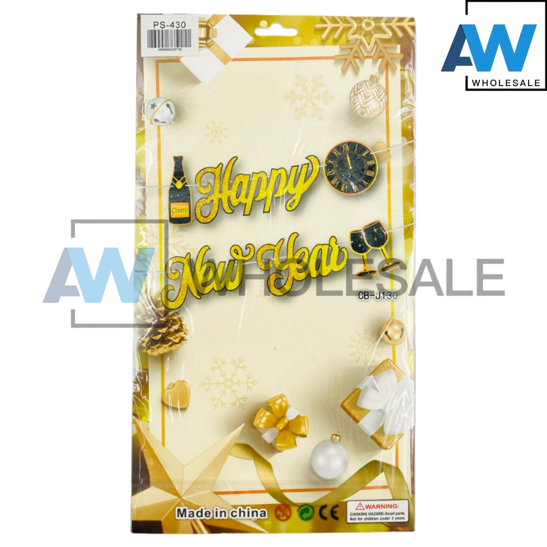 PS-430 (1 set) Glitters Happy New Year Banner