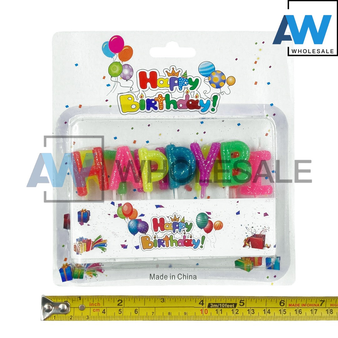 PS-438 (1 set) Glitter Happy Birthday Candle