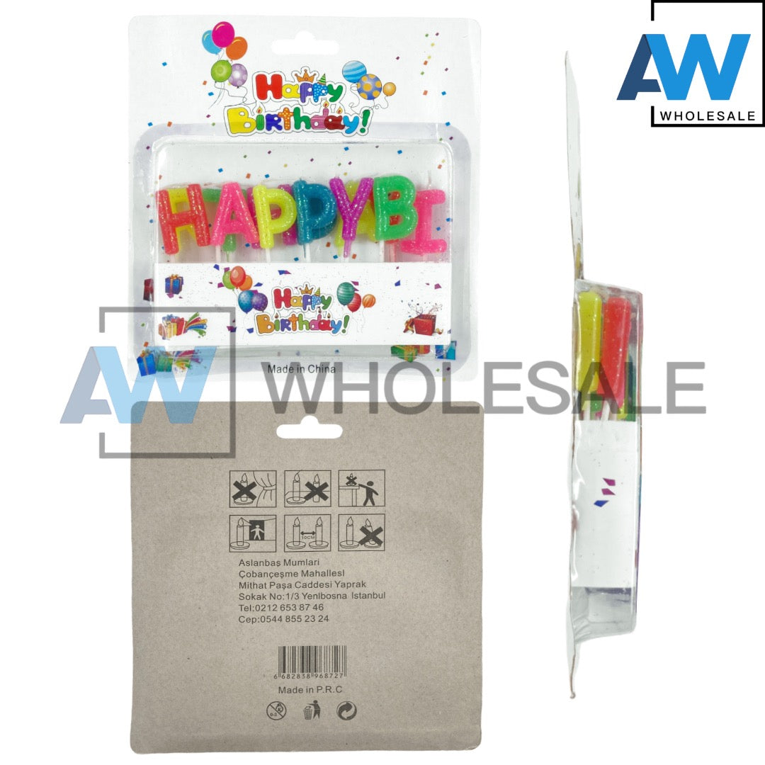 PS-438 (1 set) Glitter Happy Birthday Candle