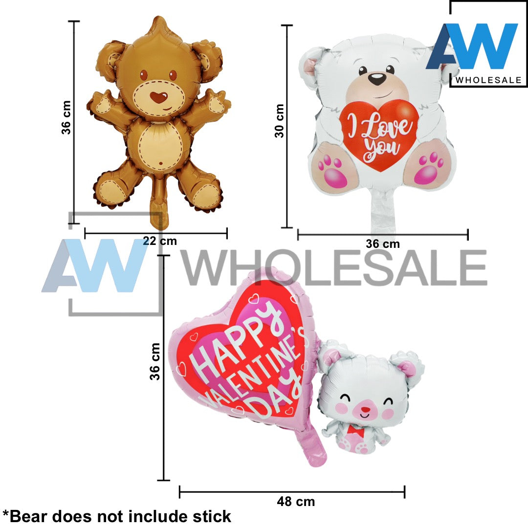 PS-445 (50 pcs) Mini Teddy Bear Foil Balloons