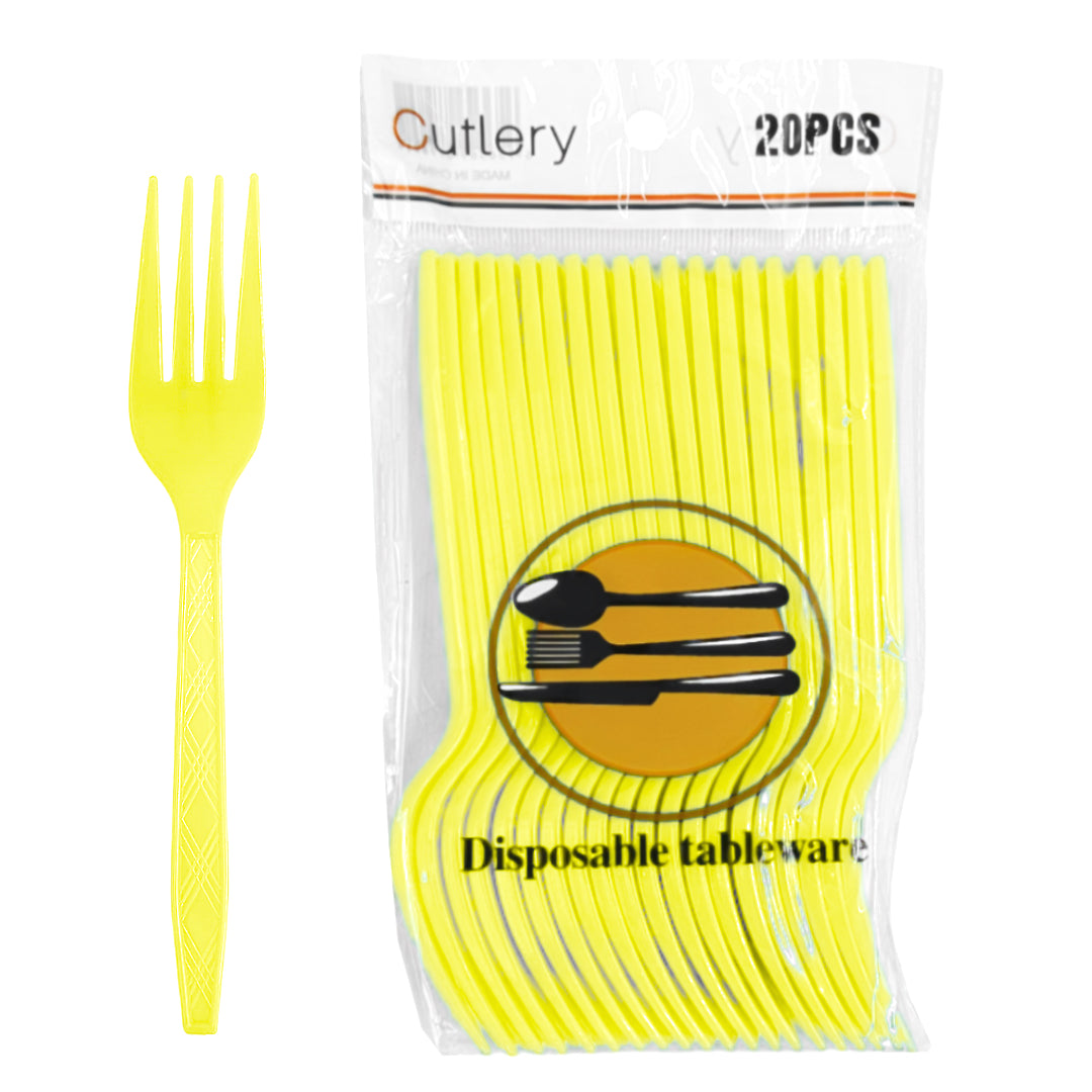 PS-463 (20 pcs) Colored Disposable Fork