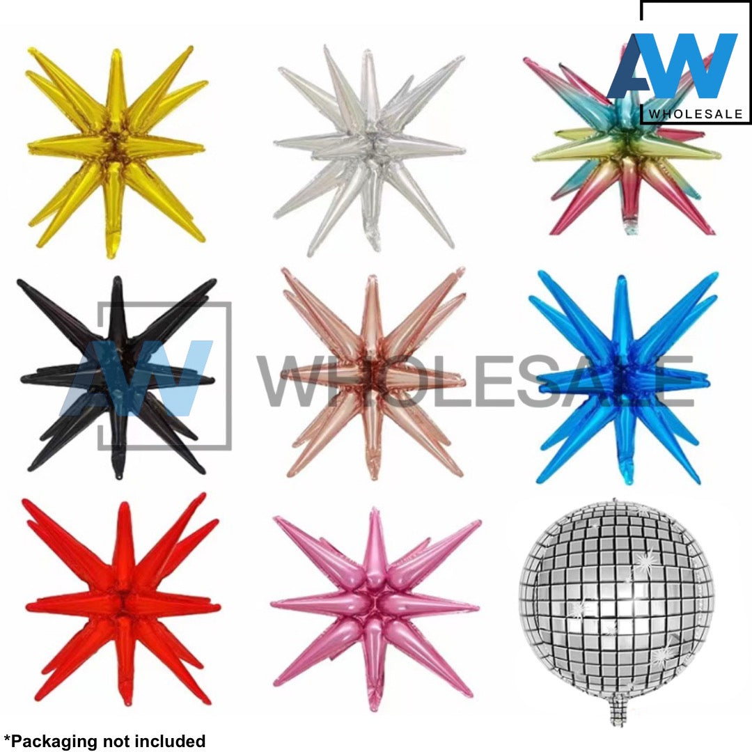 PS-496 (50 pcs) 4D Exploding Star Foil Balloons