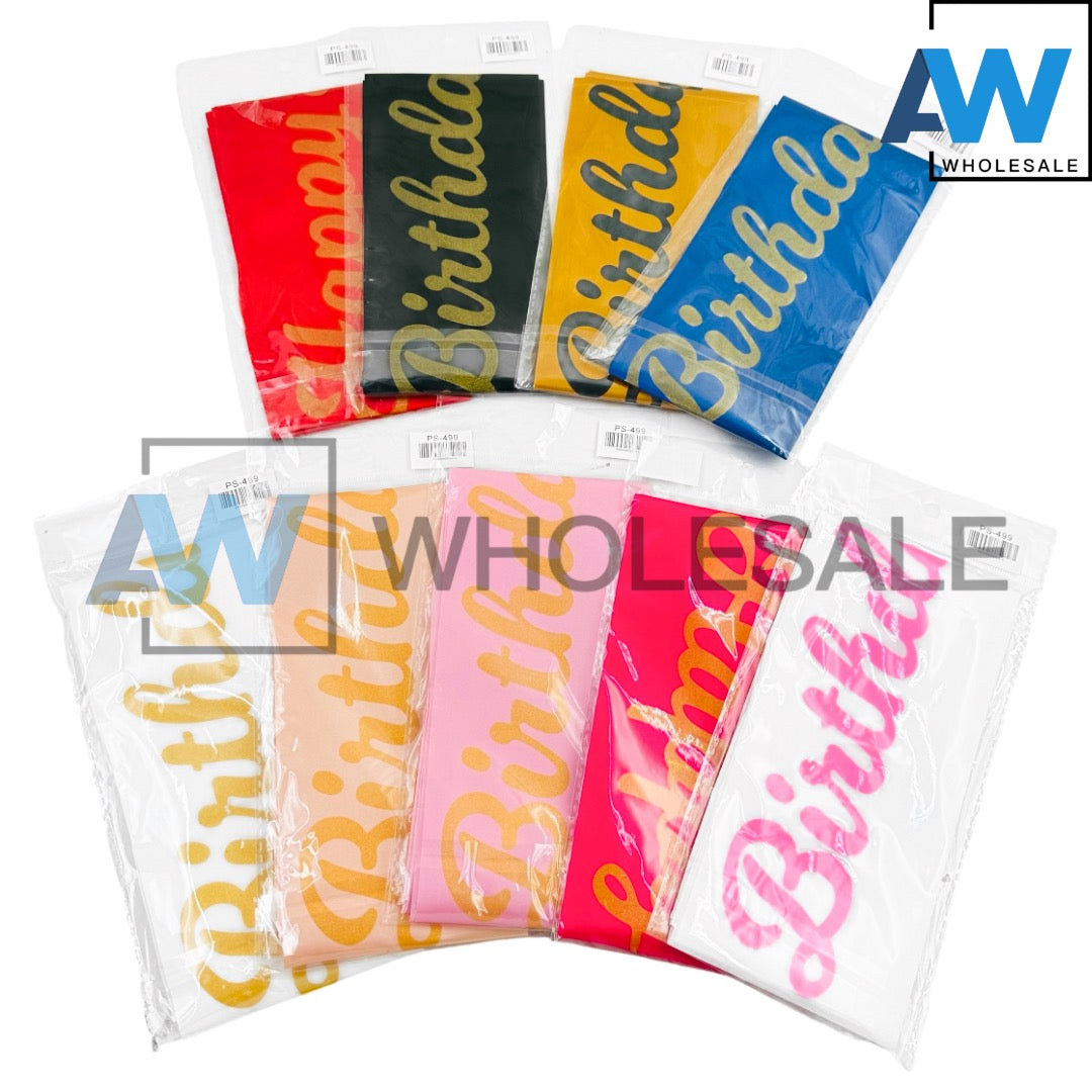 PS-499 (1 pc) Plain Happy Birthday Sash