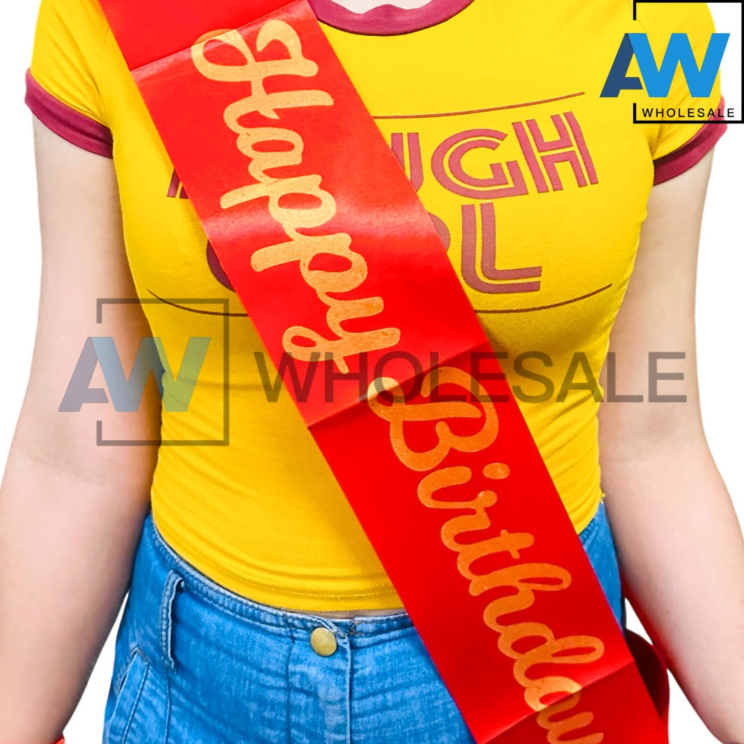PS-499 (1 pc) Plain Happy Birthday Sash