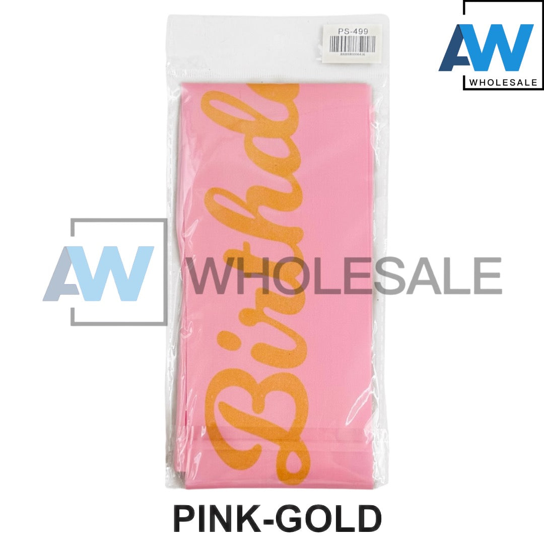 PS-499 (1 pc) Plain Happy Birthday Sash