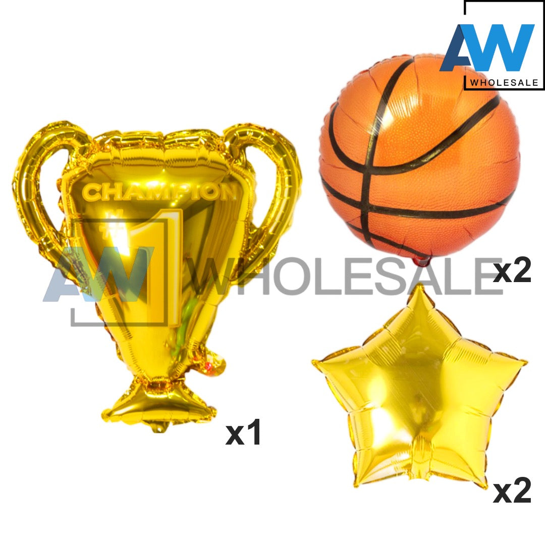 PS-540 (1 set) 5 in 1 Basketball Foil Balloon Set