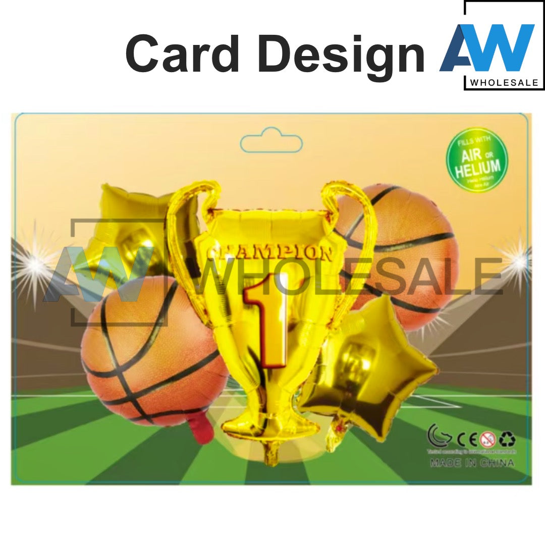 PS-540 (1 set) 5 in 1 Basketball Foil Balloon Set