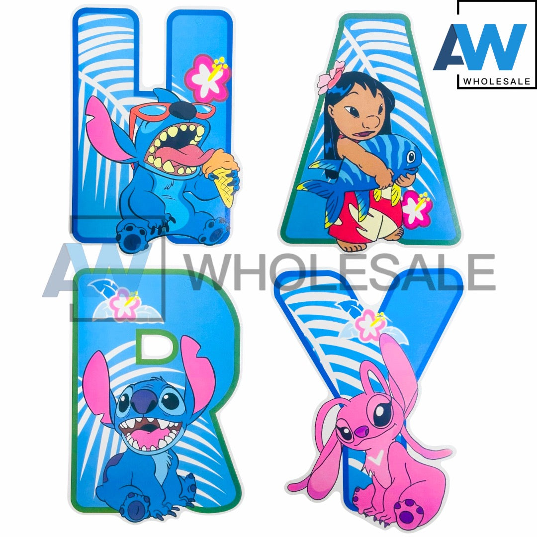 PS-557 (1 set) Stitch Happy Birthday Banner