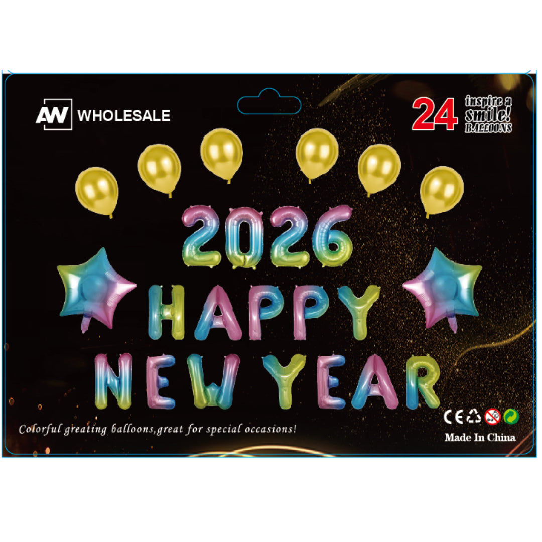 PS-569 (1 set) 2026 Happy New Year Balloon Set