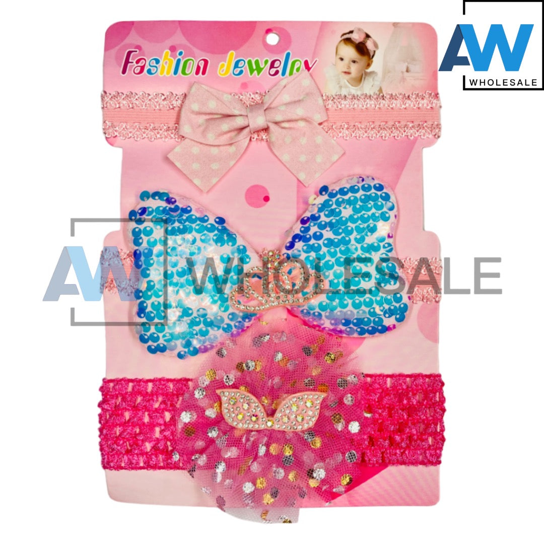 TB-317 (1 card) 3 in 1 Baby Turban Set