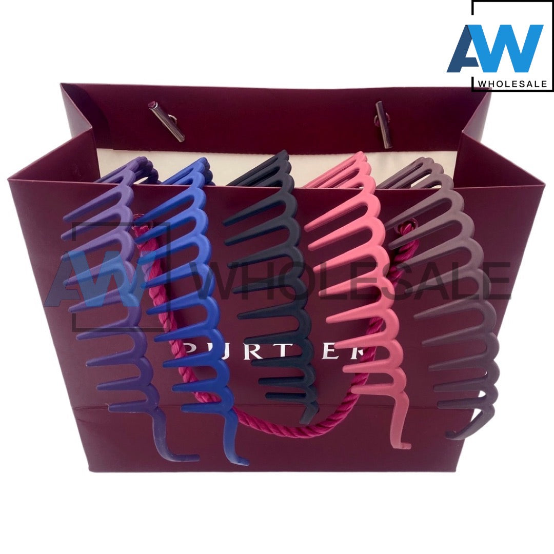 HB-230 (12 pcs) Matte Dark Toothed Headbands