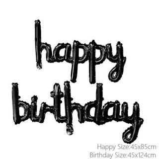 PS-336 (1 set) Cursive Happy Birthday Foil Balloon Set