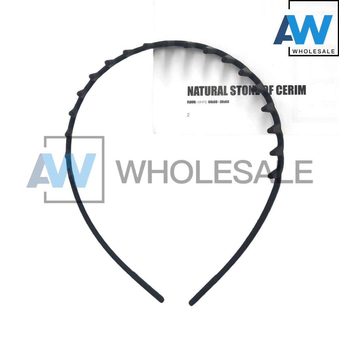HB-230 (12 pcs) Matte Dark Toothed Headbands