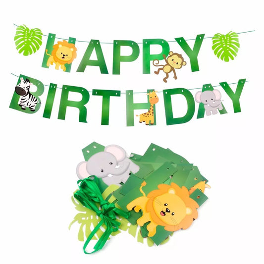 PS-288 (1 set) Jungle Safari Happy Birthday Banner