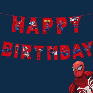 PS-271 (1 set) Spiderman Happy Birthday Banner