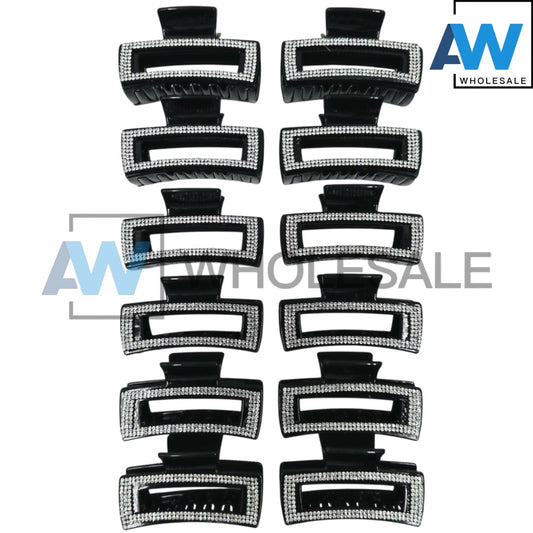 AB-1032 (12 pcs) Diamond 8 cm Hair Clamps