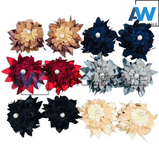 AB-1060 (12 pcs) Fabric 13 cm Hair Clamps