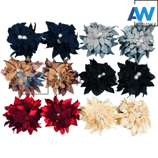 AB-1061 (12 pcs) Fabric 13 cm Hair Clamps