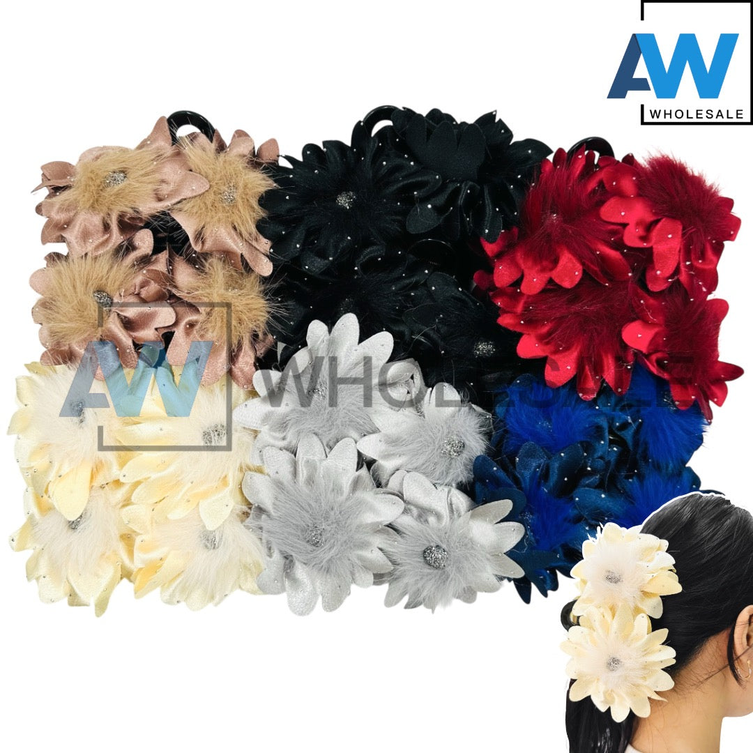 AB-1080 (12 pcs) Fabric 13 cm Hair Clamps