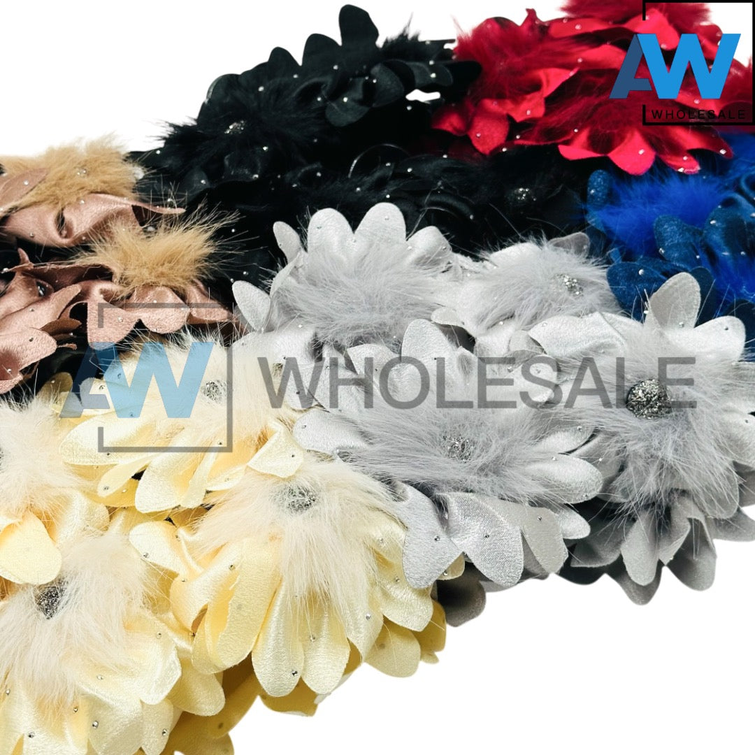 AB-1080 (12 pcs) Fabric 13 cm Hair Clamps