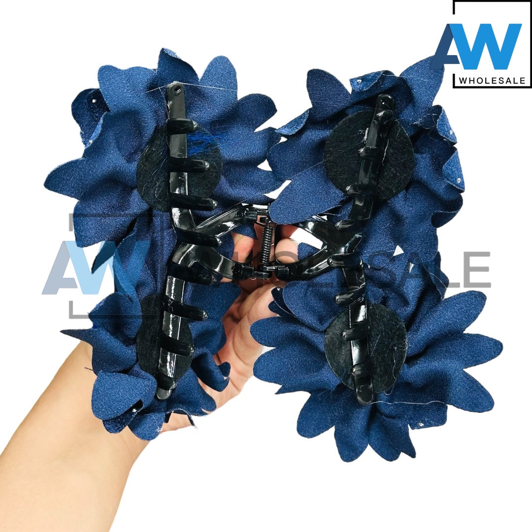 AB-1080 (12 pcs) Fabric 13 cm Hair Clamps