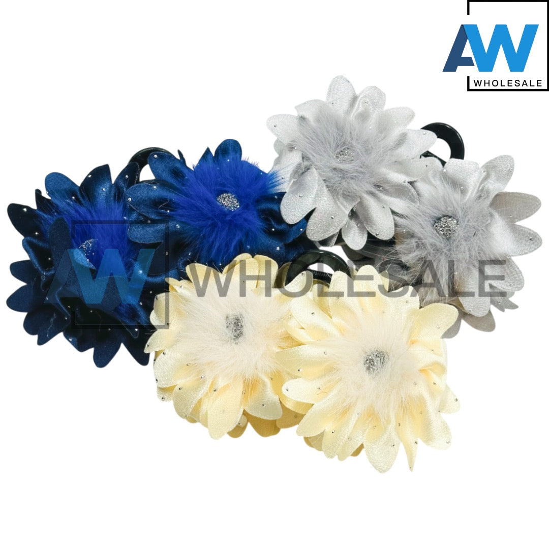 AB-1080 (12 pcs) Fabric 13 cm Hair Clamps