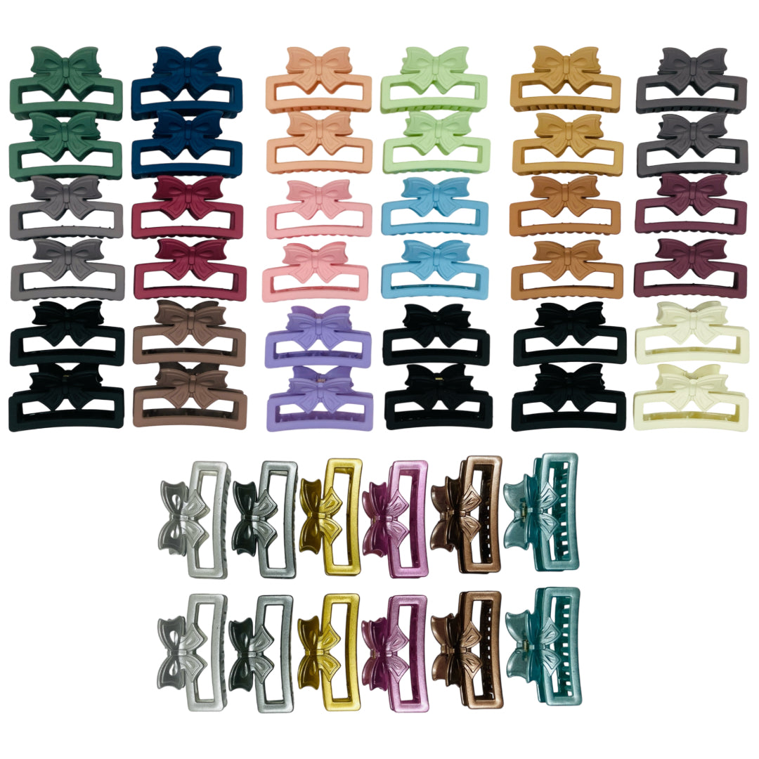 AB-1083 (12 pcs) Matte/Metallic 7 cm Hair Clamps
