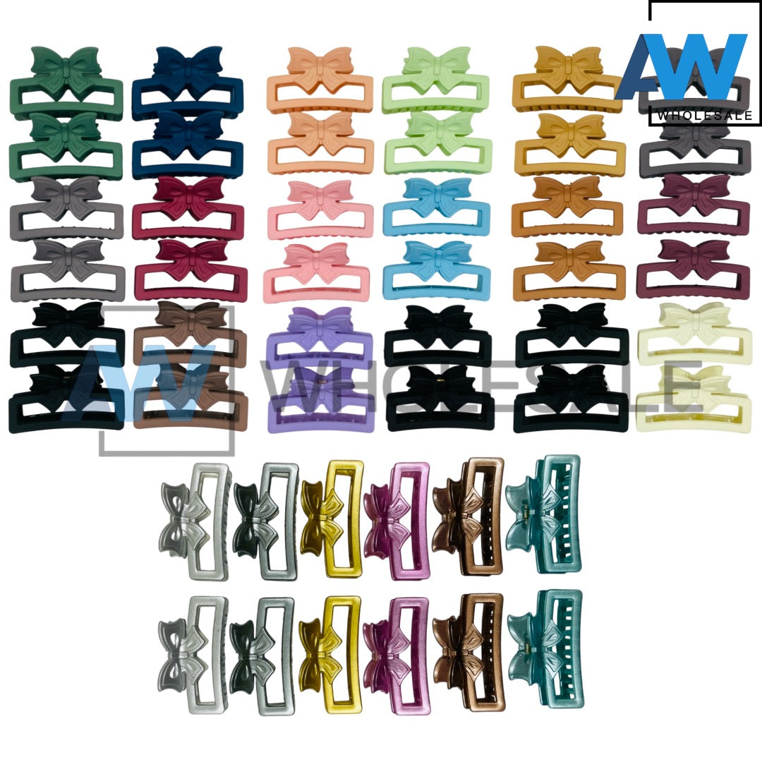 AB-1083 (12 pcs) Matte/Metallic 7 cm Hair Clamps