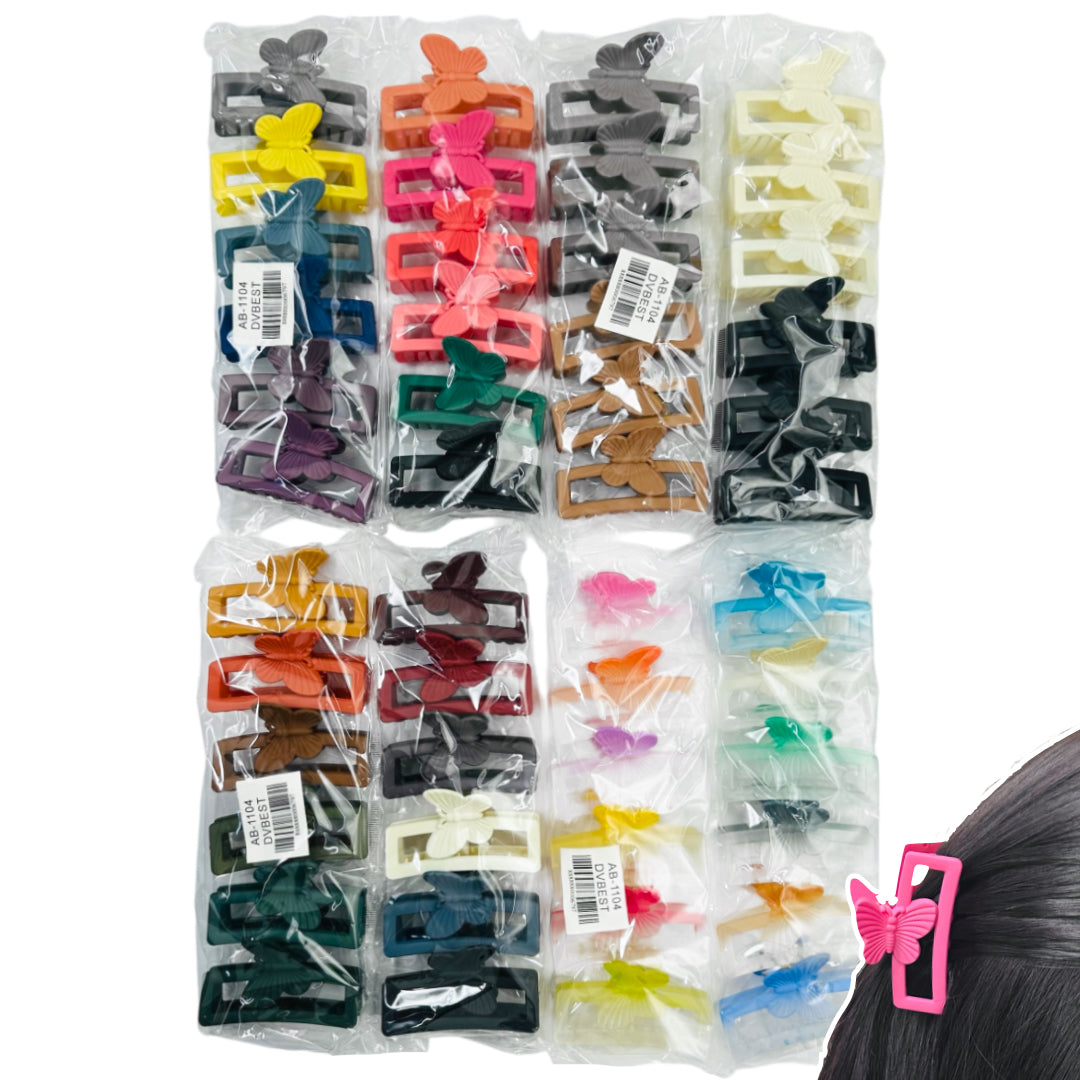 AB-1104 (12 pcs) Matte 7 cm Hair Clamps