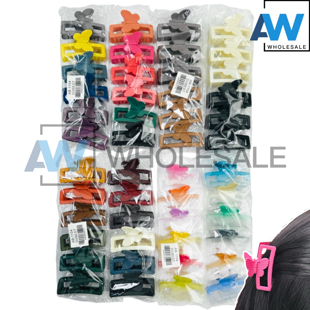 AB-1104 (12 pcs) Matte 7 cm Hair Clamps
