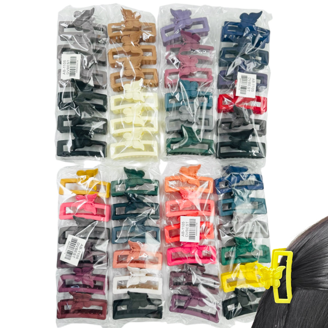 AB-1105 (12 pcs) Matte 7 cm Hair Clamps
