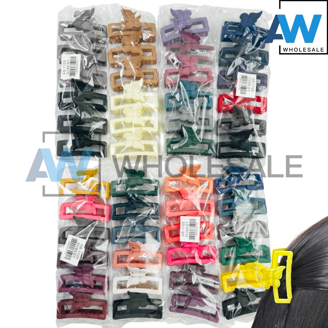 AB-1105 (12 pcs) Matte 7 cm Hair Clamps