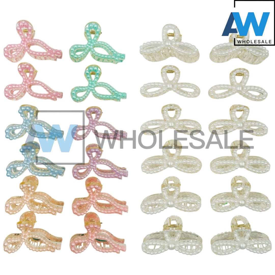 AB-1111 (12 pcs) Pearl 7 cm Hair Clamps