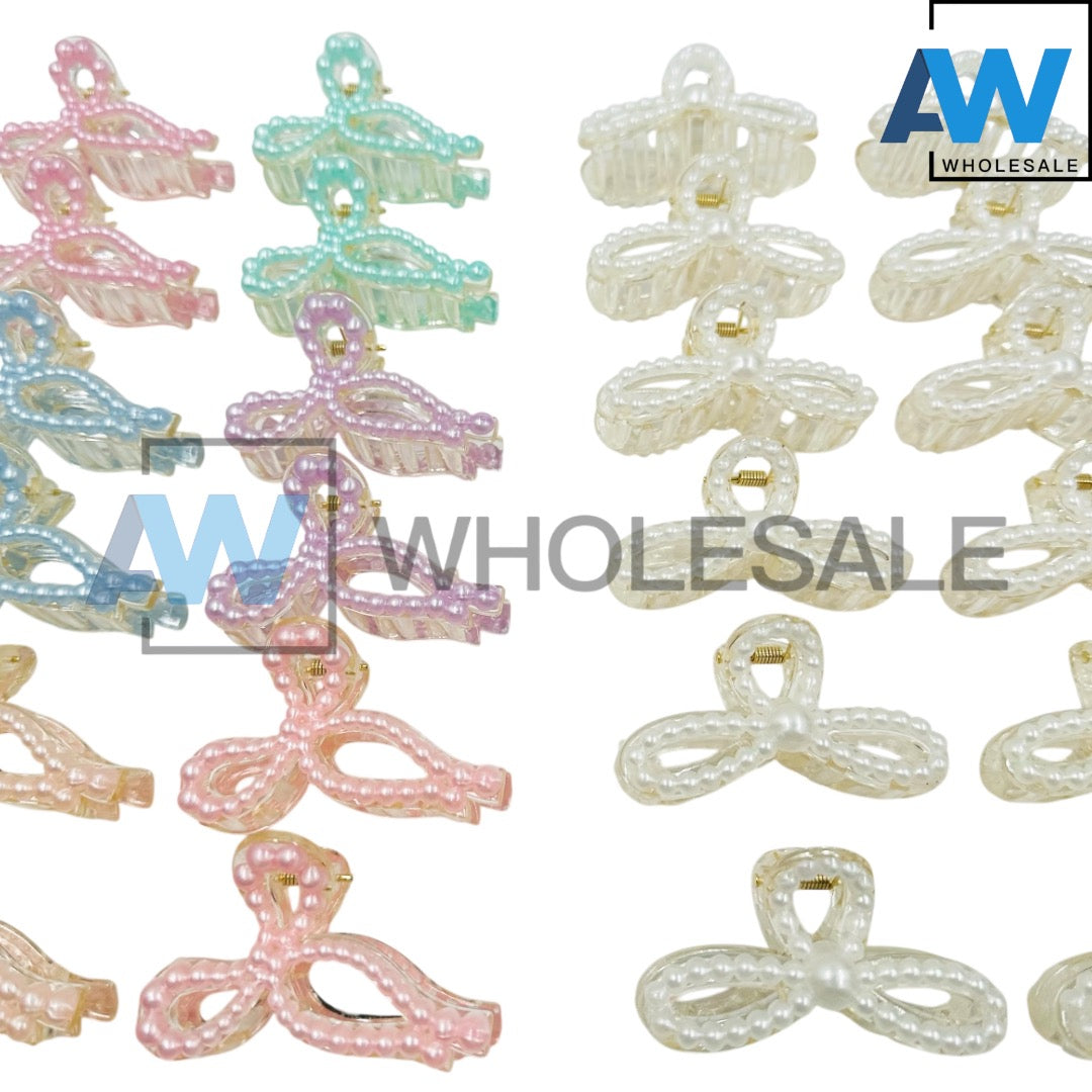 AB-1111 (12 pcs) Pearl 7 cm Hair Clamps