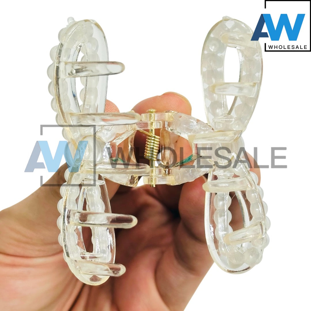 AB-1111 (12 pcs) Pearl 7 cm Hair Clamps