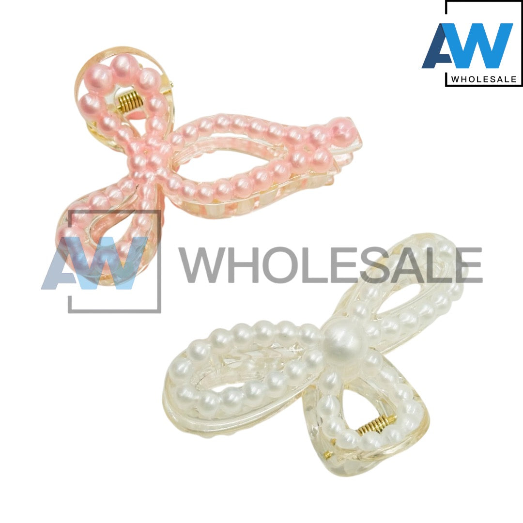 AB-1111 (12 pcs) Pearl 7 cm Hair Clamps
