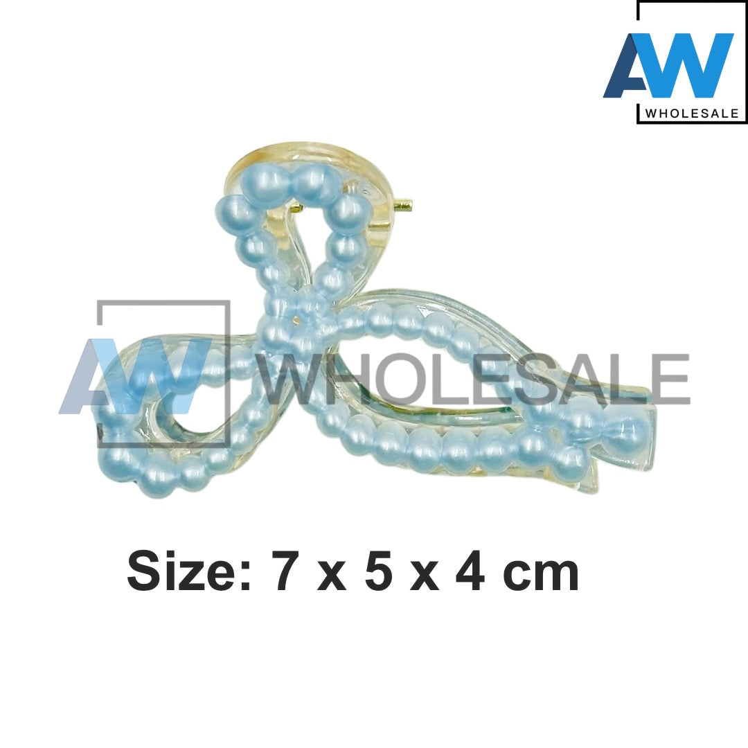 AB-1111 (12 pcs) Pearl 7 cm Hair Clamps