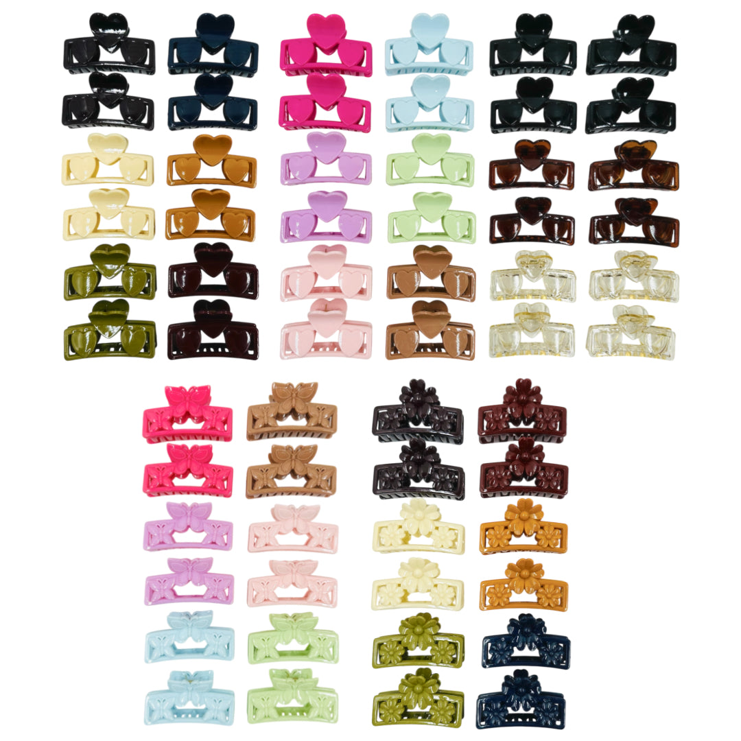 AB-1123 (12 pcs) Glossy 7 cm Hair Clamps