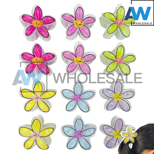AB-1152 (12 pcs) Transparent 8 cm Hair Clamps
