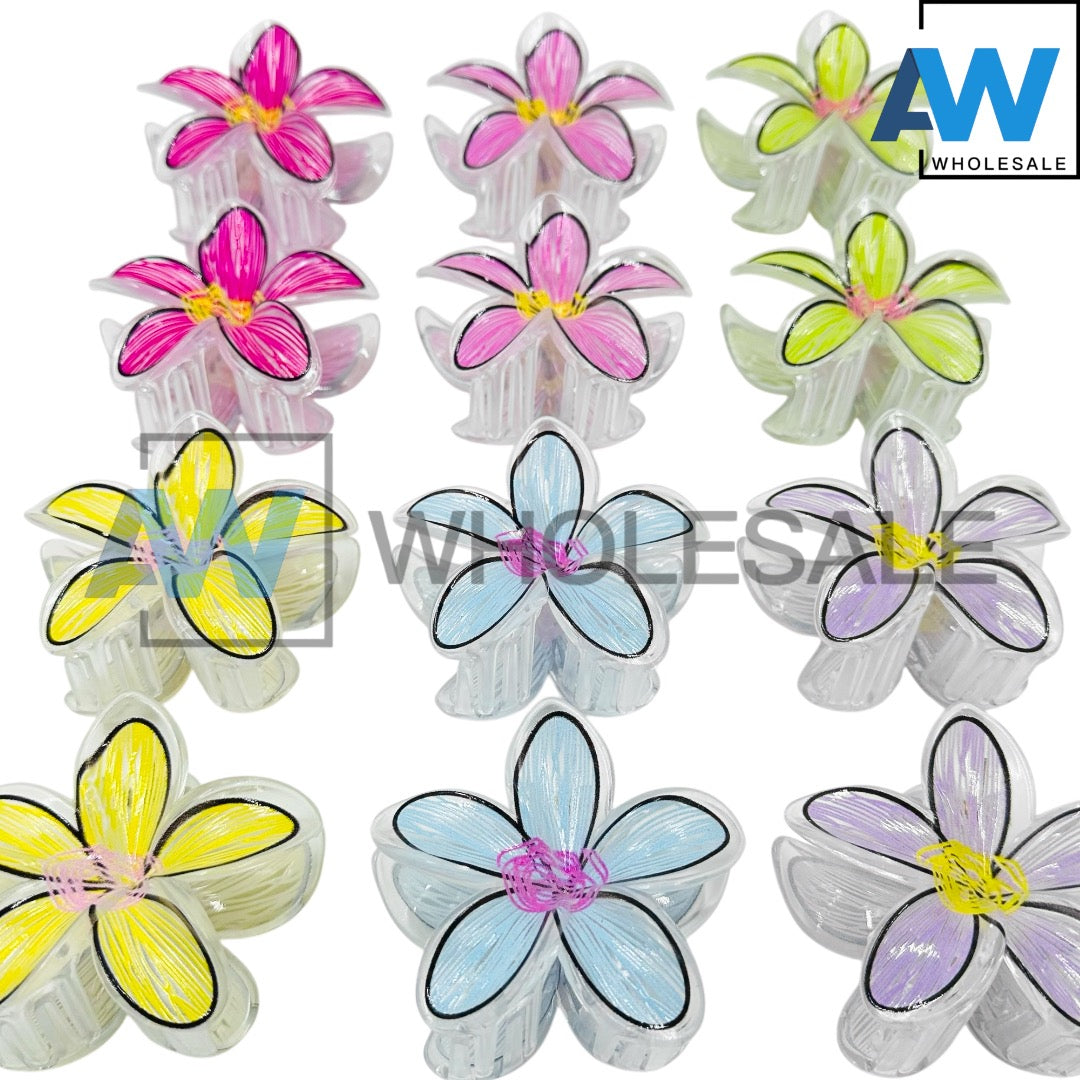 AB-1152 (12 pcs) Transparent 8 cm Hair Clamps