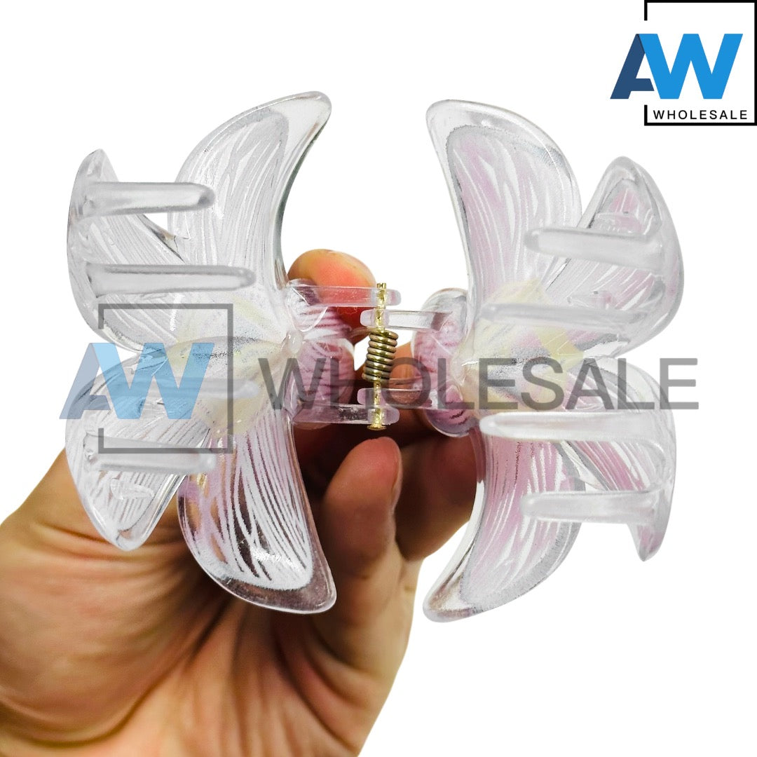 AB-1152 (12 pcs) Transparent 8 cm Hair Clamps