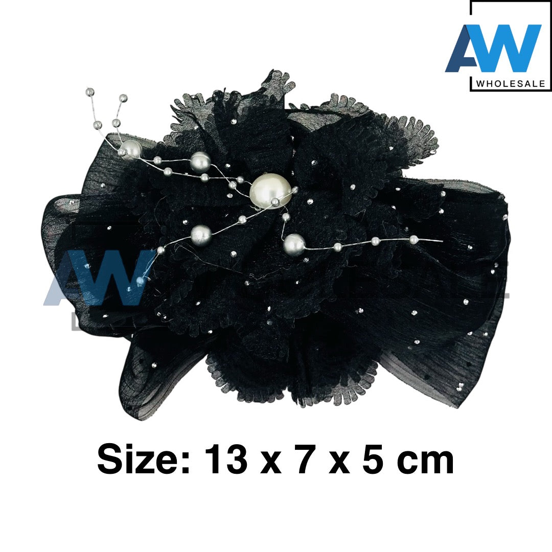 AB-1166 (12 pcs) Fabric 13 cm Hair Clamps