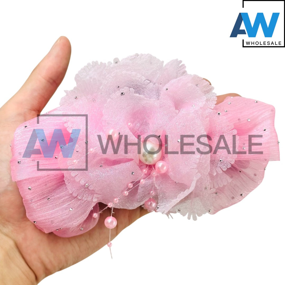 AB-1166 (12 pcs) Fabric 13 cm Hair Clamps