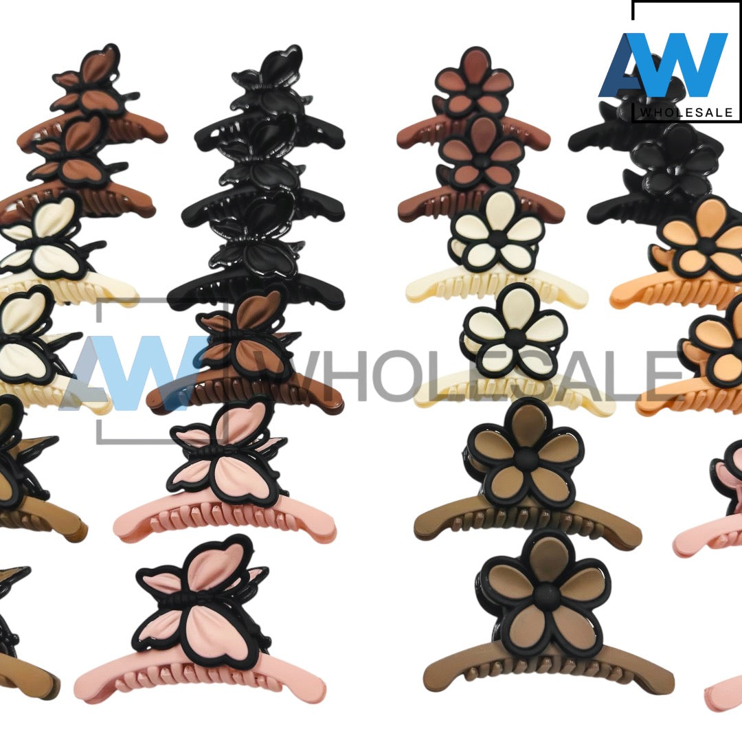 AB-1168 (12 pcs) Matte 7 cm Hair Clamps