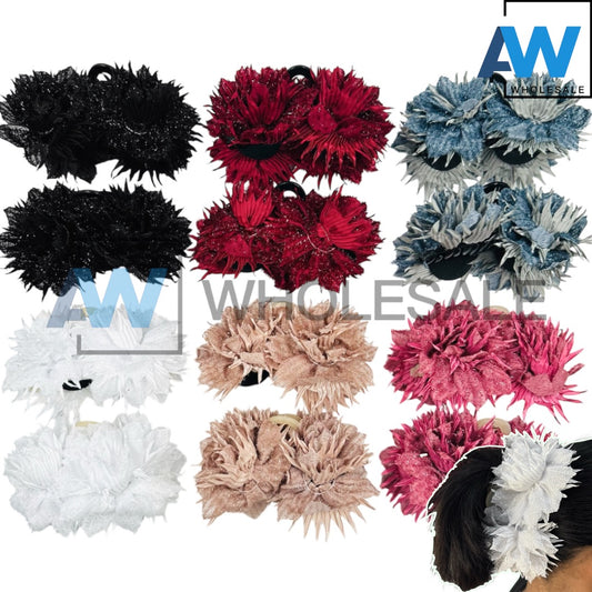 AB-1175 (12 pcs) Fabric 13 cm Hair Clamps