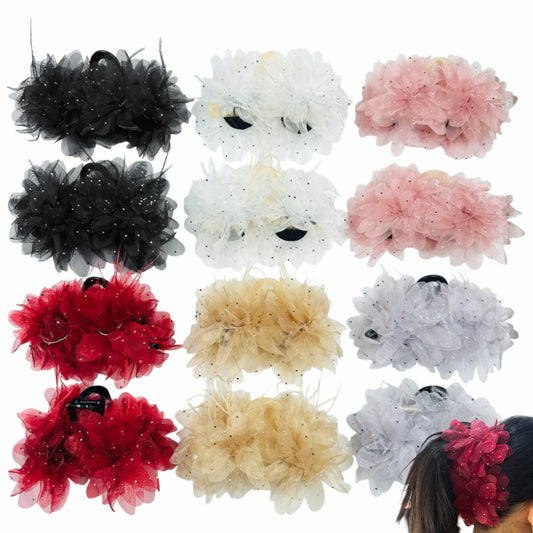 AB-1176 (12 pcs) Fabric 13 cm Hair Clamps
